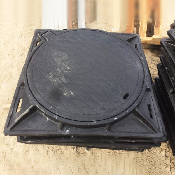 Nắp hố ga Composite khung âm nắp tròn (Mã: NHGC-KANT)