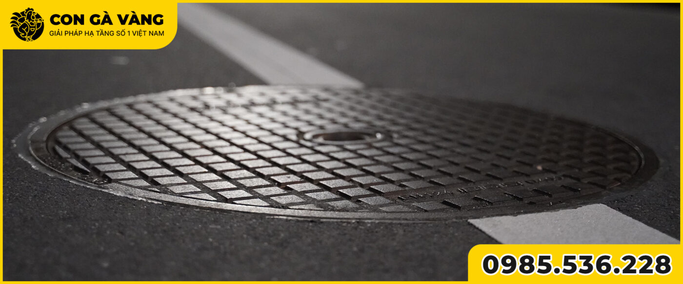 Nắp hố ga Composite khung âm nắp tròn